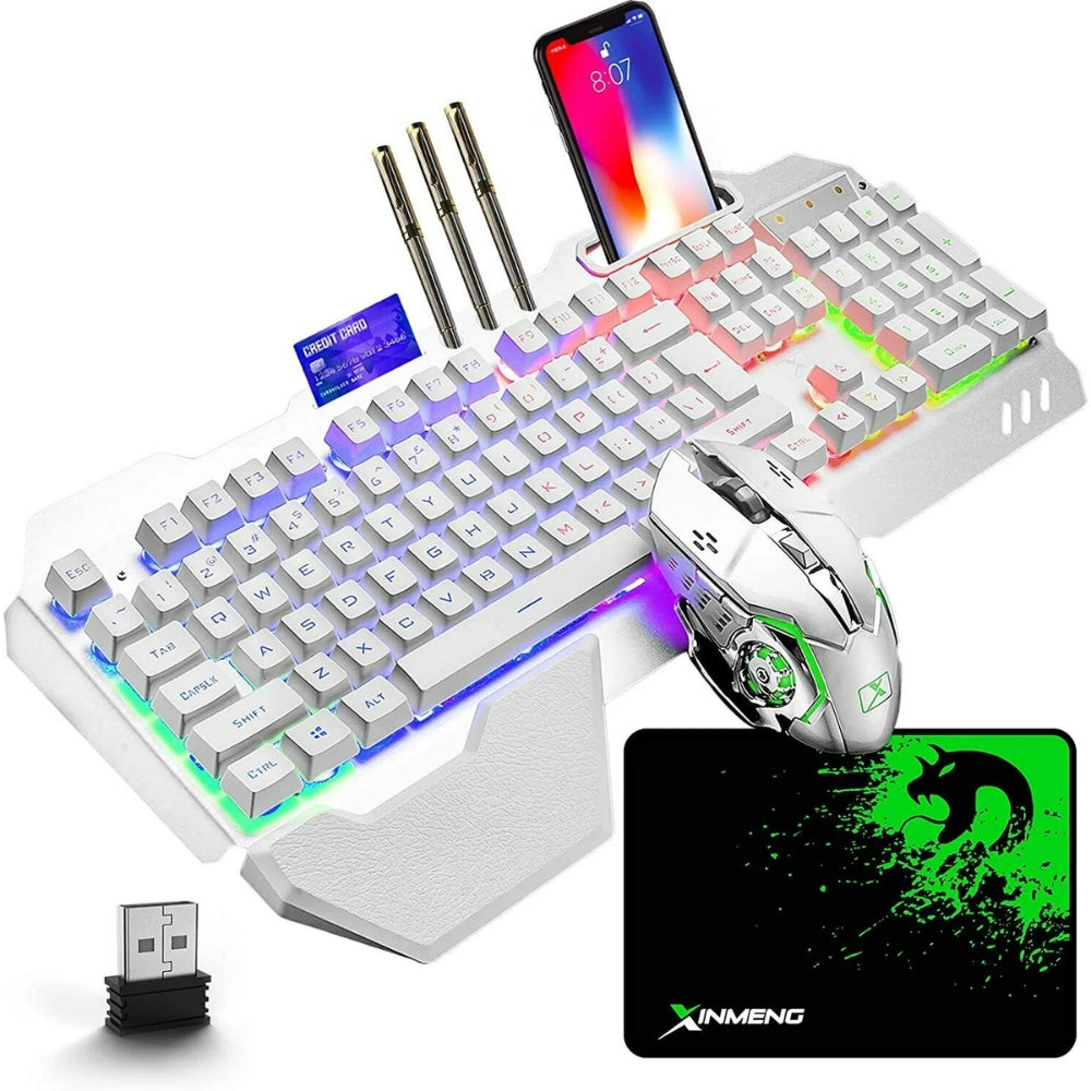 RGB LED Backlit Wireless Gaming Keyboard and Mouse Set