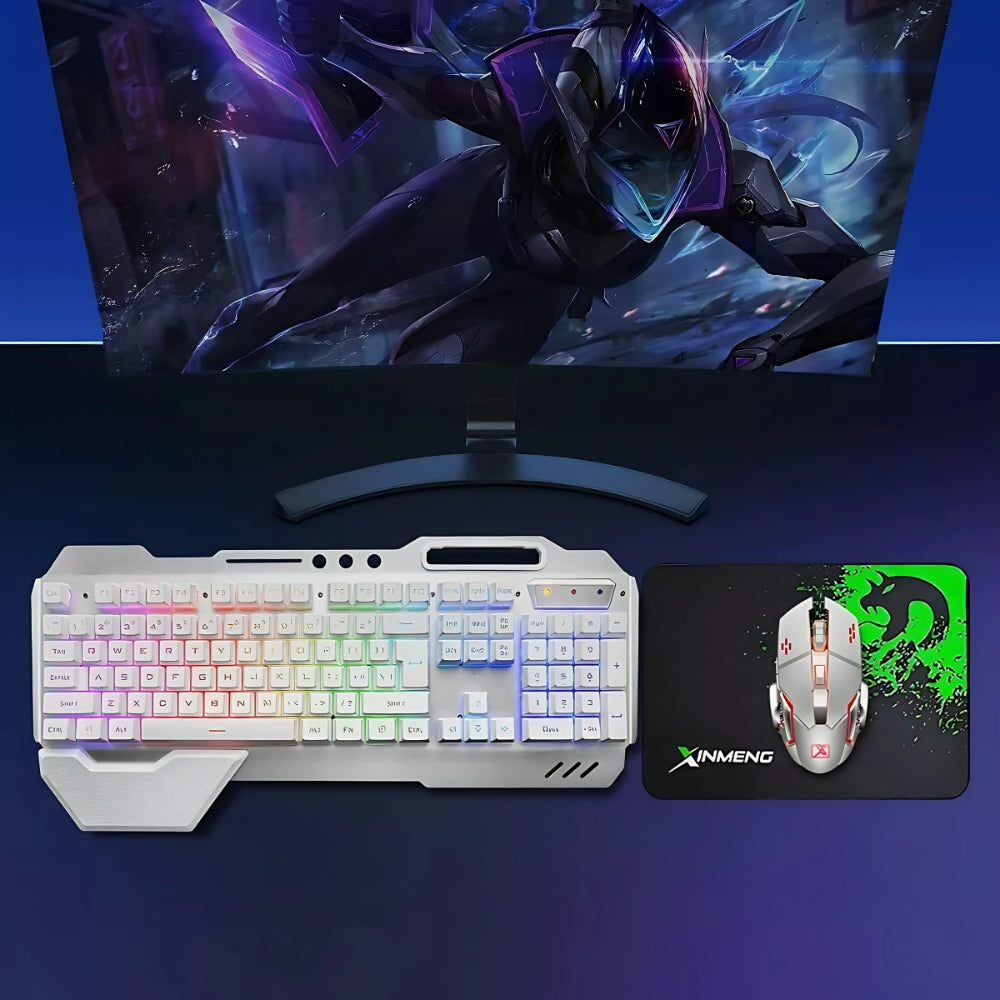 RGB LED Backlit Wireless Gaming Keyboard and Mouse Set