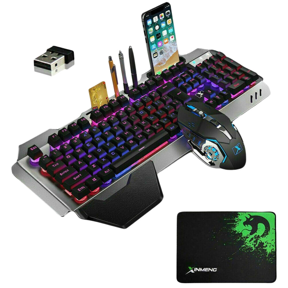 RGB LED Backlit Wireless Gaming Keyboard and Mouse Set