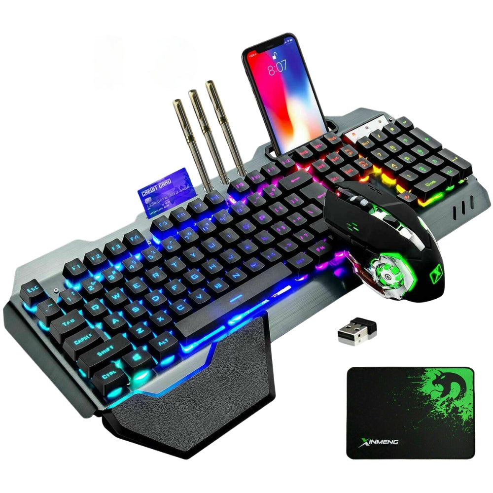 RGB LED Backlit Wireless Gaming Keyboard and Mouse Set