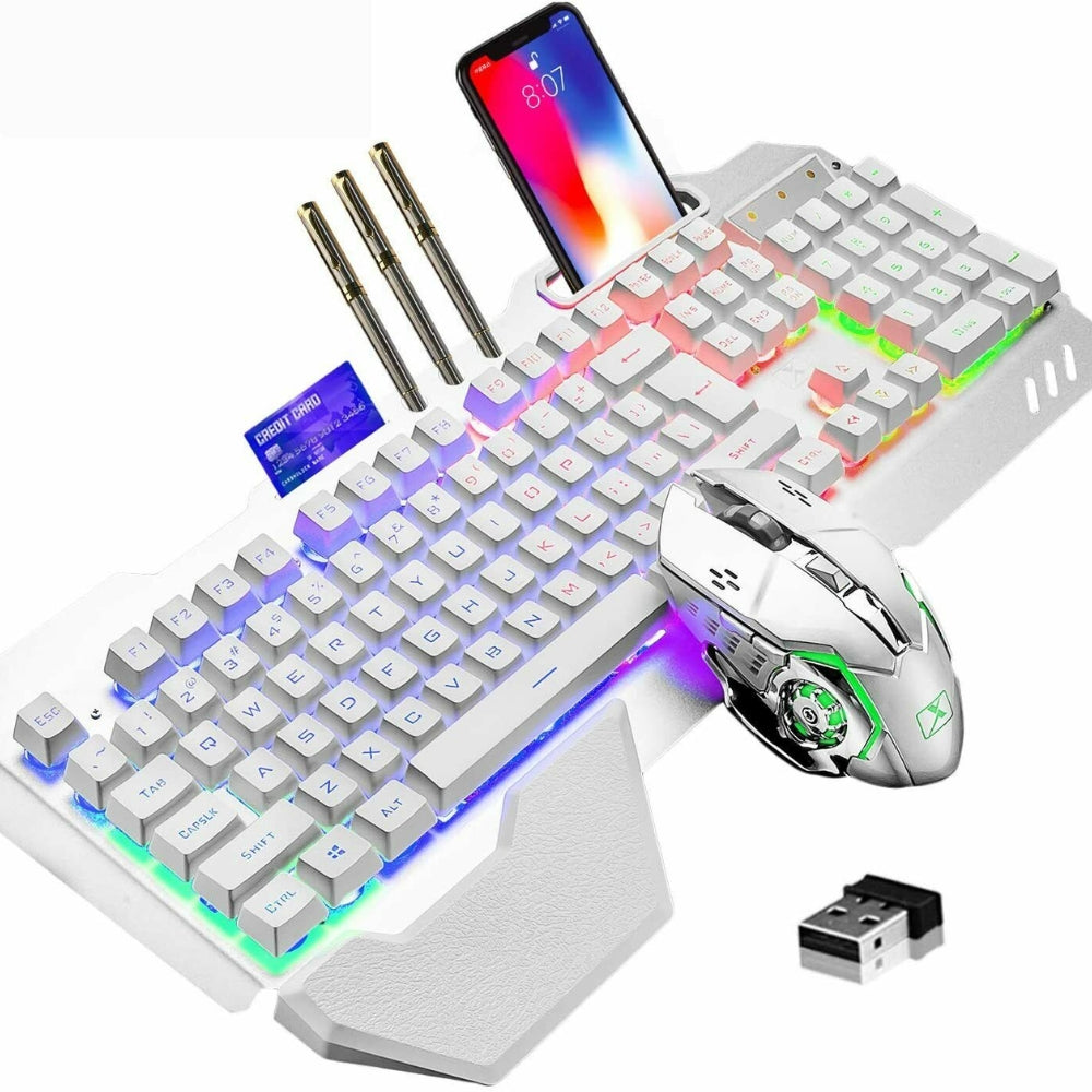 RGB LED Backlit Wireless Gaming Keyboard and Mouse Set