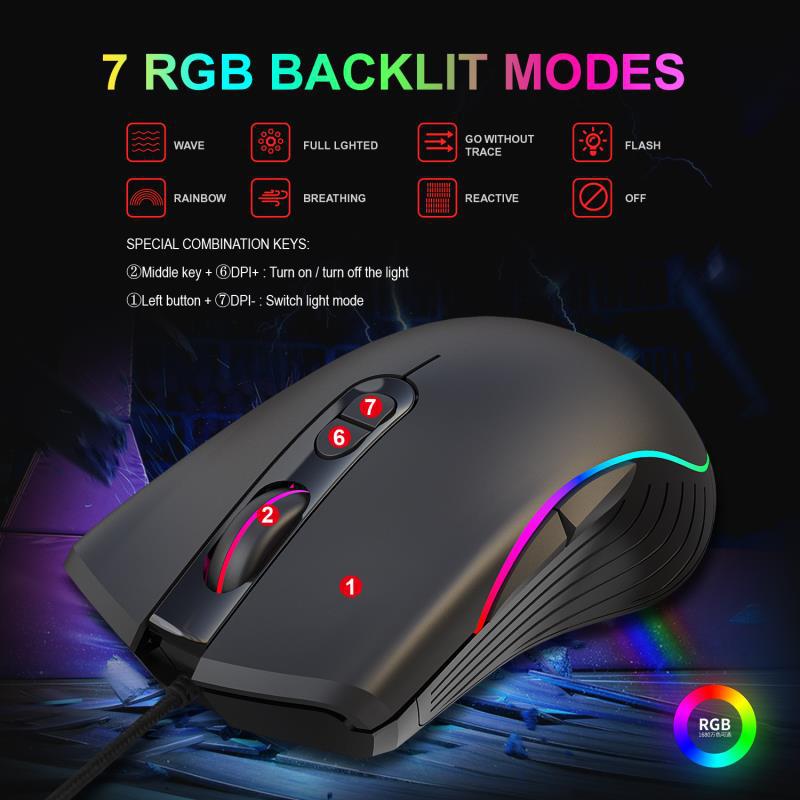 6400 DPI High-Precision Glowing Gaming Mouse