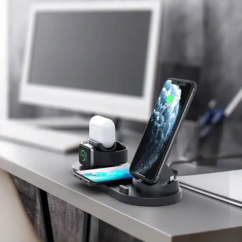 6-in-1 Wireless Charging Station Fast Charging Dock for Android and Apple Devices_9