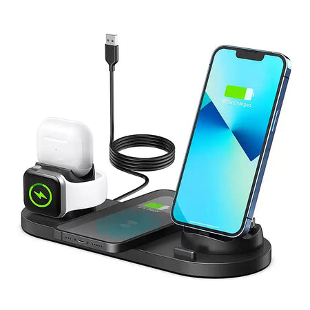 6-in-1 Wireless Charging Station Fast Charging Dock for Android and Apple Devices_0