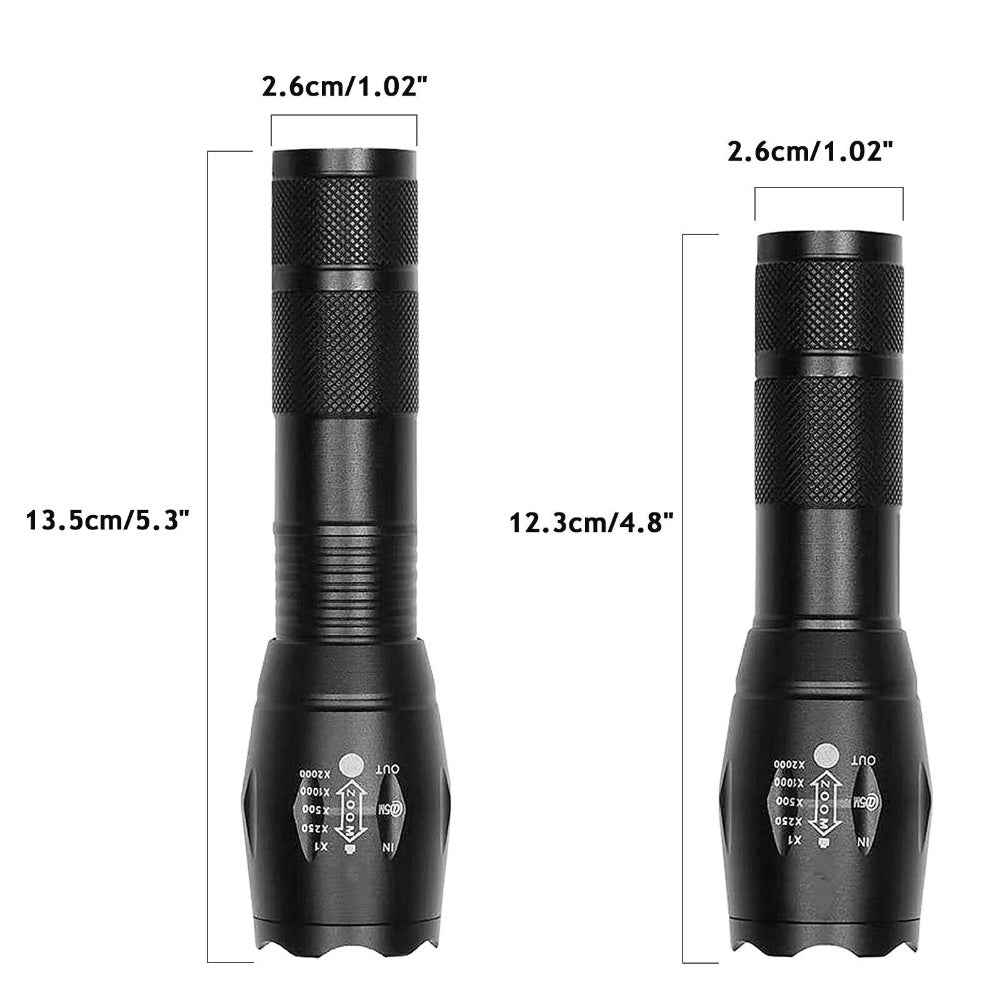 2-Pack Rechargeable Zoom LED Flashlights