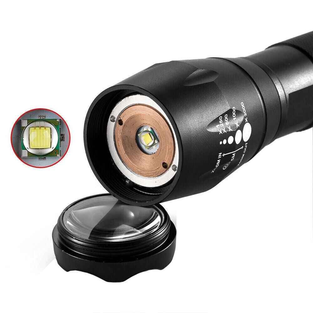 2-Pack Rechargeable Zoom LED Flashlights