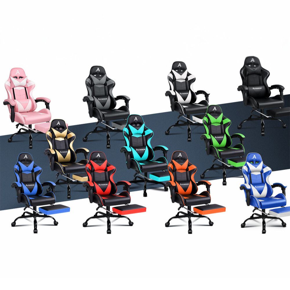 Premium Gaming Chair with Footrest Executive Racing Style_1