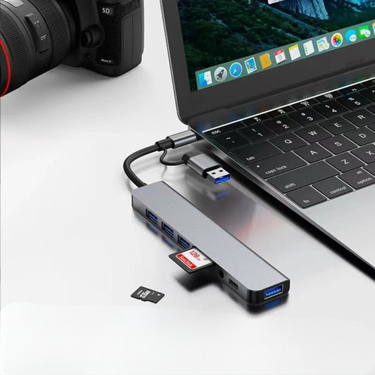 8-in-2 USB-C & USB Hub with Card Reader