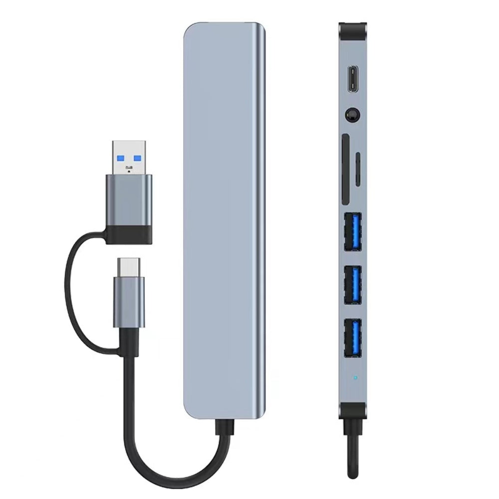 8-in-2 USB-C & USB Hub with Card Reader