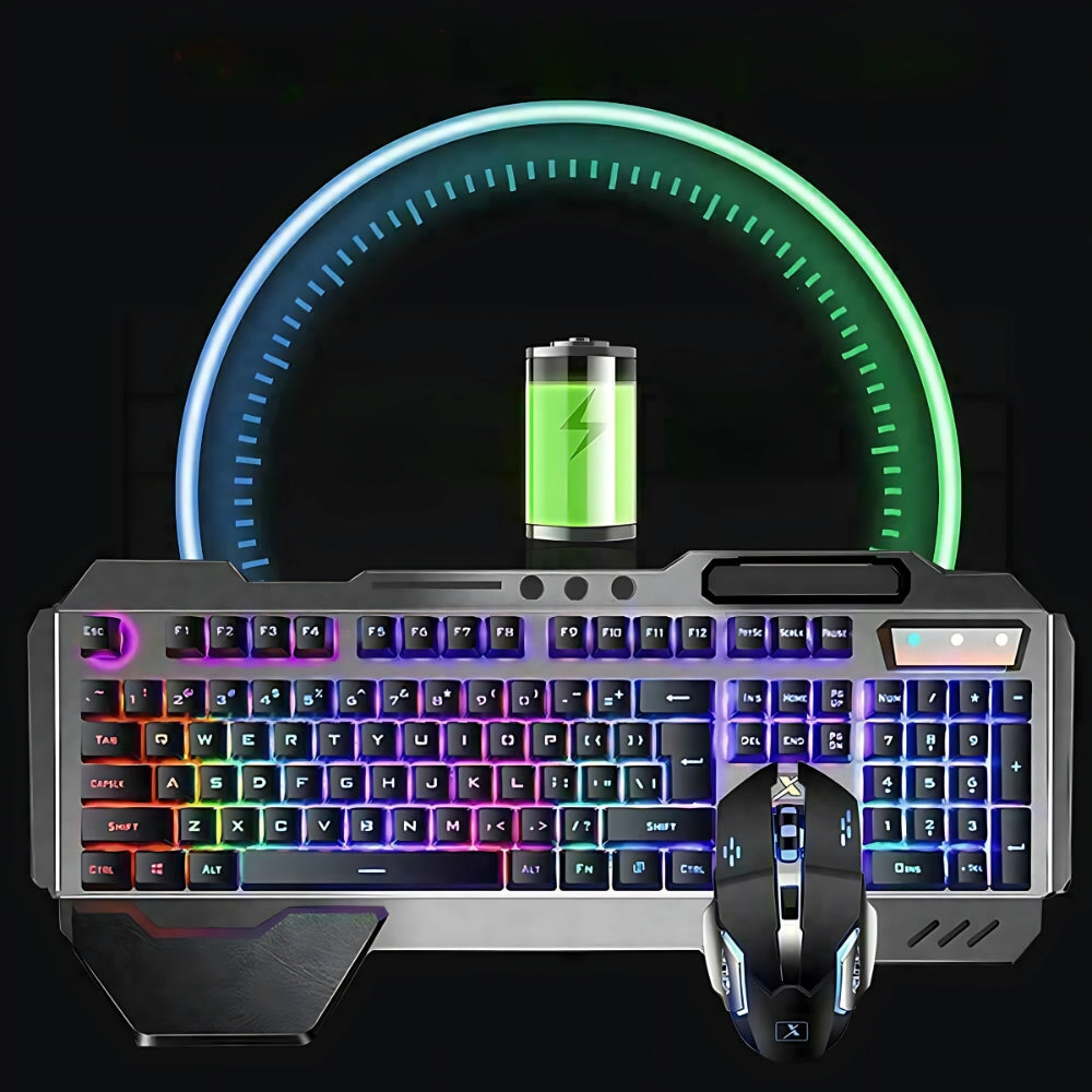 RGB LED Backlit Wireless Gaming Keyboard and Mouse Set