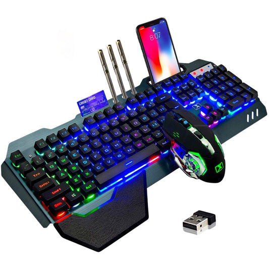 RGB Backlit Wireless Gaming Keyboard Mouse Set