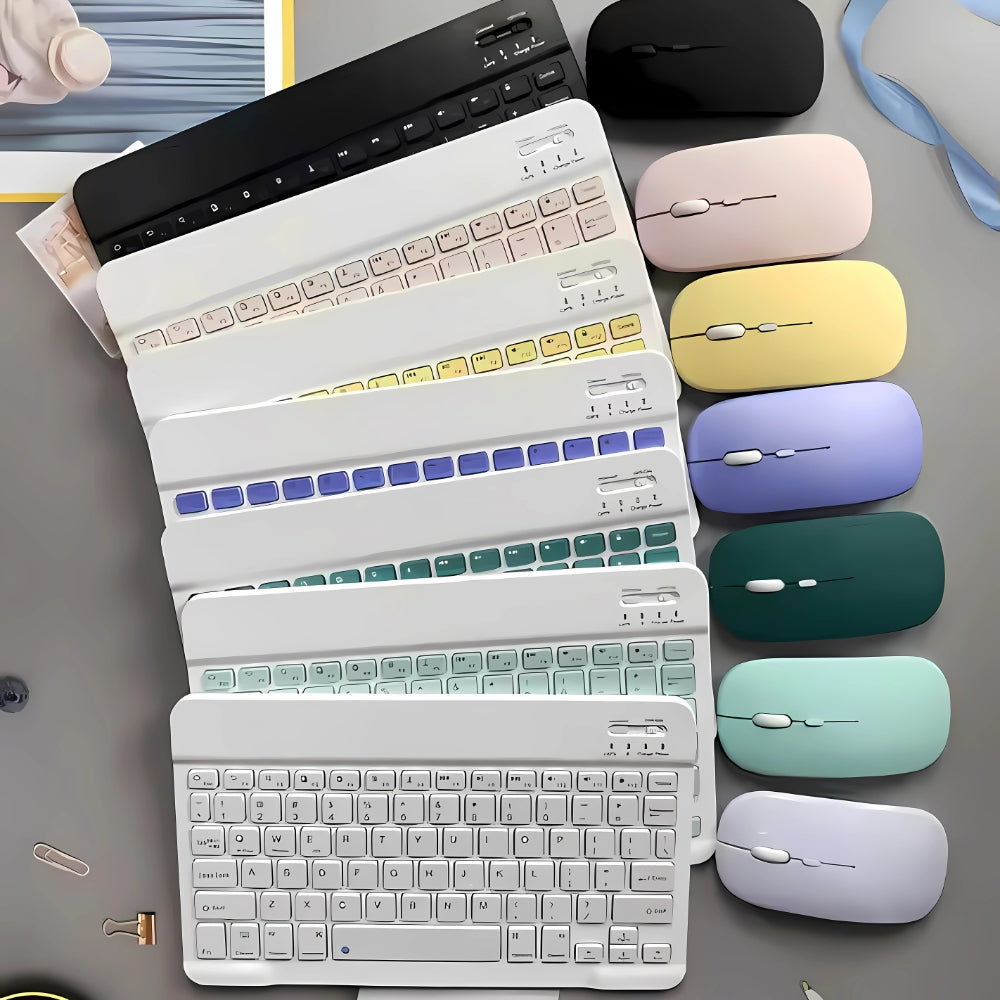 10-Inch Universal Bluetooth Keyboard & Mouse Set