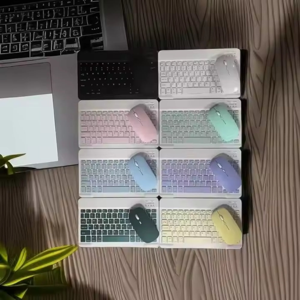 10-Inch Universal Bluetooth Keyboard & Mouse Set