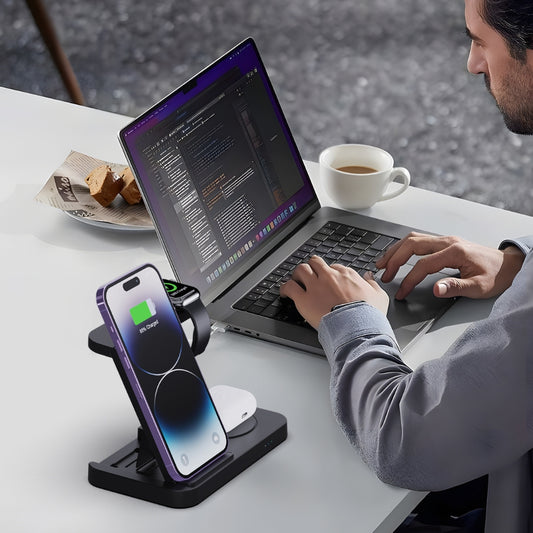 Foldable Fast Wireless Charging Station & Dock Stand