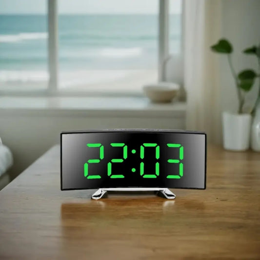 Curved LED Mirror Clock