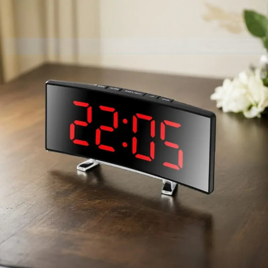 Curved LED Mirror Clock