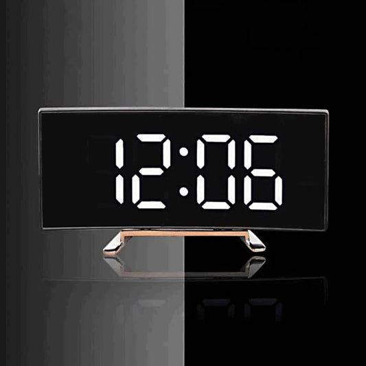 Curved LED Mirror Clock