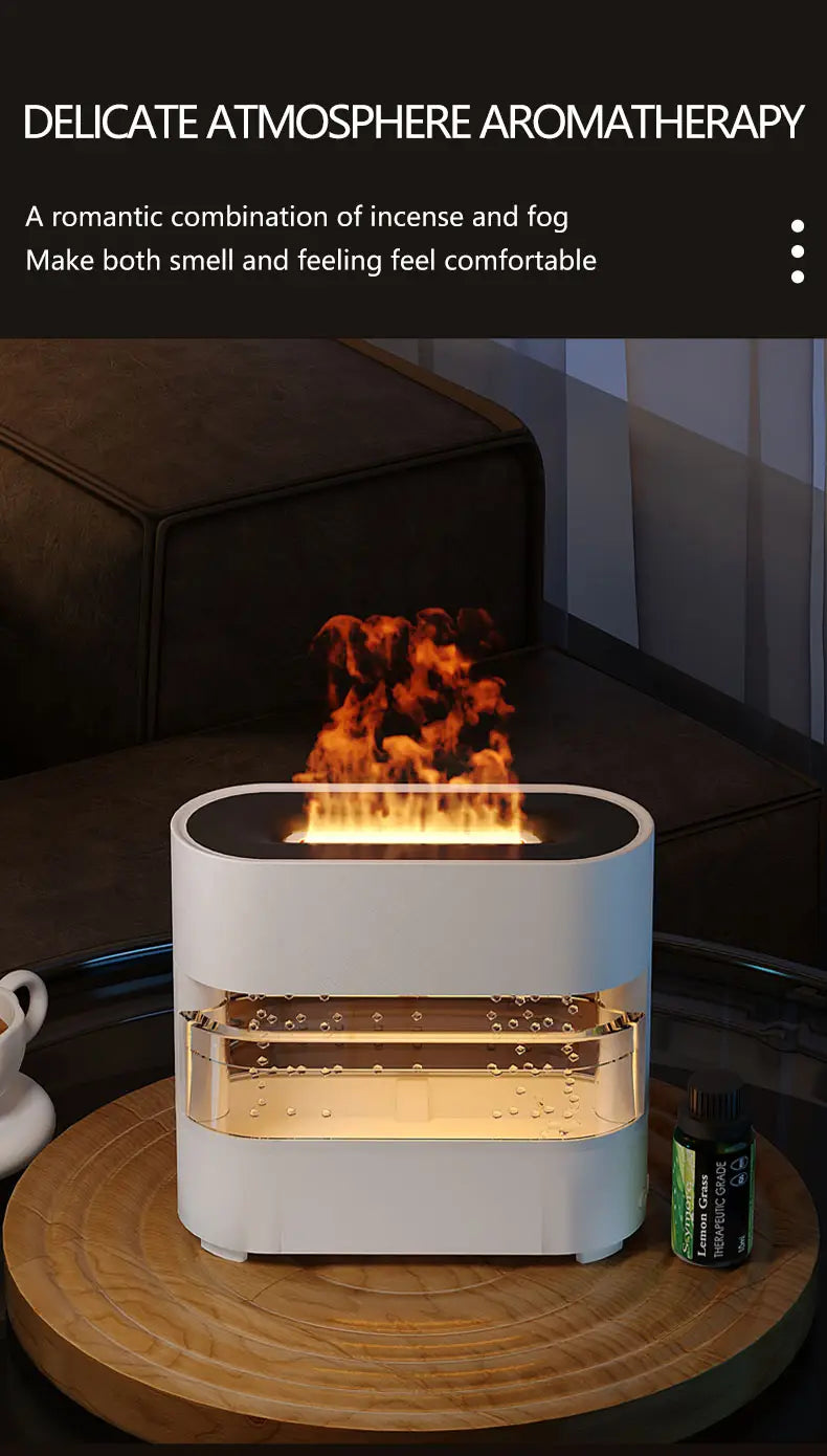 Realistic Flame and Rain Sound Humidifier