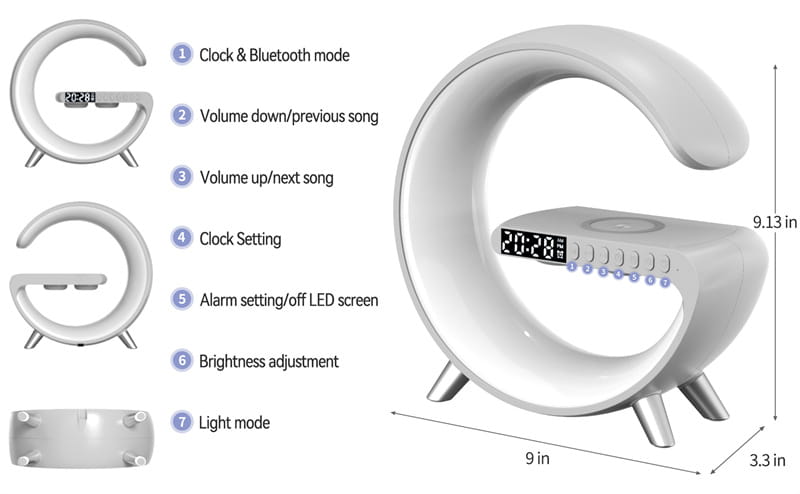 All-in-One G-Shaped Lamp: Charge Relax Light Up Your Space!