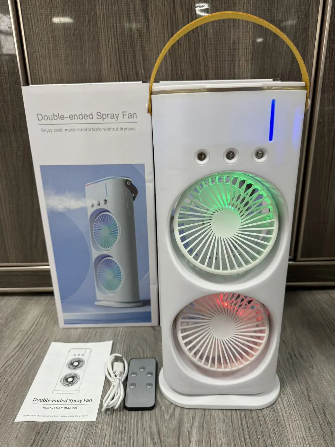 Double Mist & Cool Air Fan: Portable Air Cooler for Personal Comfort