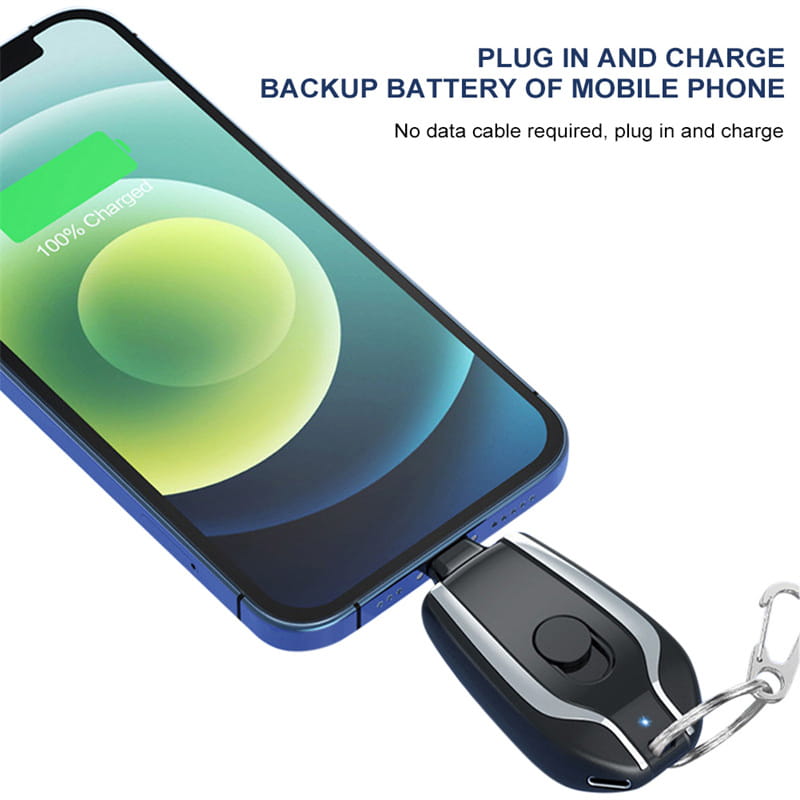 Keychain Savior: Mini Power Bank for Emergencies (Fast Charging)