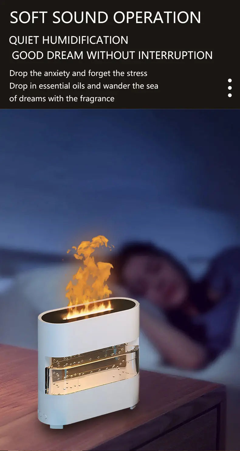 Realistic Flame and Rain Sound Humidifier