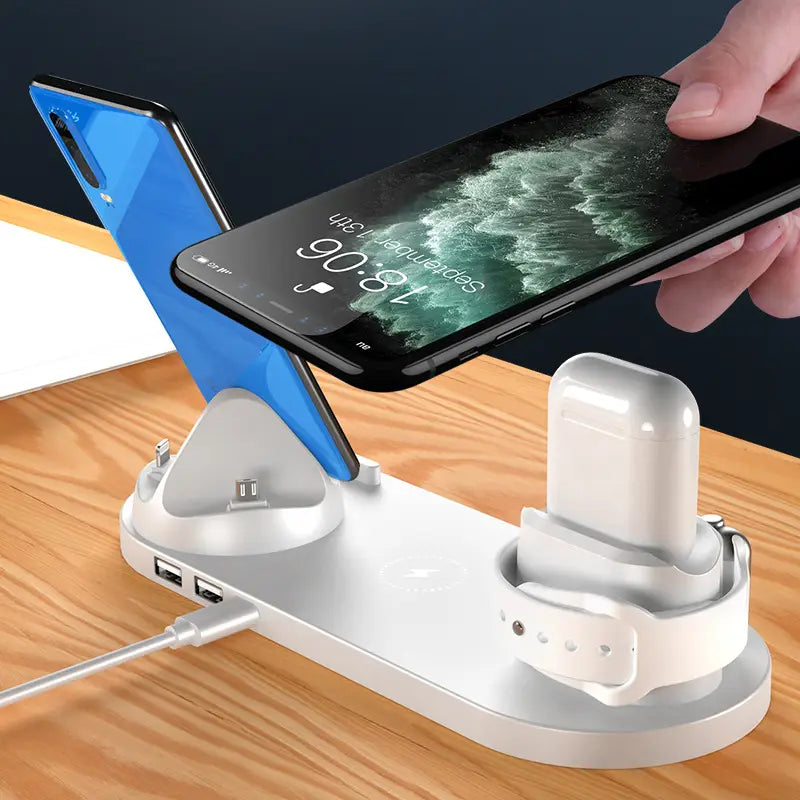 6-in-1 Wireless Charging Dock: iPhone Watch & Airpods Fast Charger