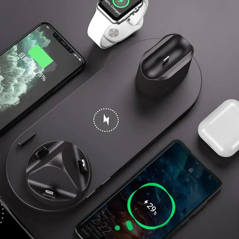 6-in-1 Wireless Charging Dock: iPhone Watch & Airpods Fast Charger - charger