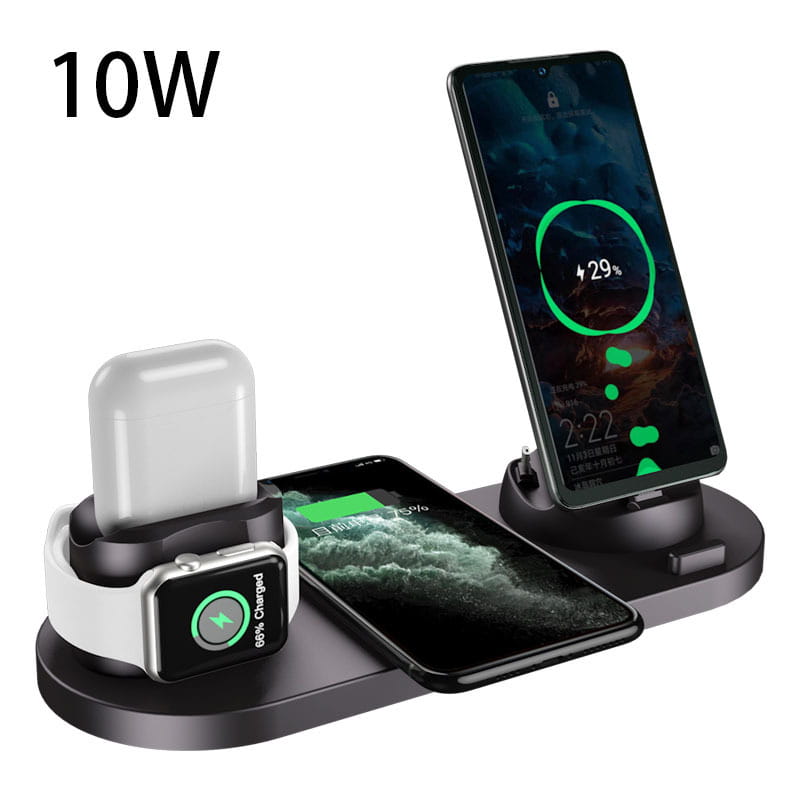 6-in-1 Wireless Charging Dock: iPhone Watch & Airpods Fast Charger