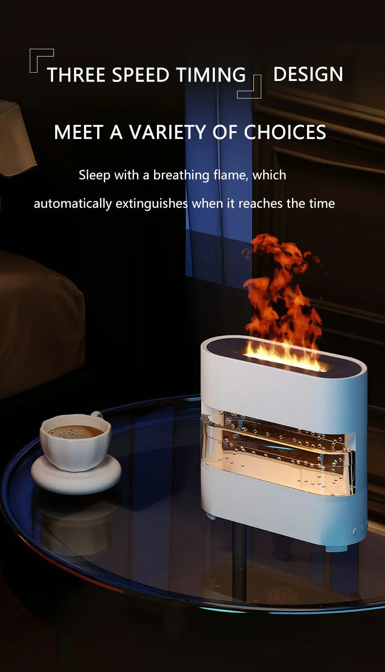 Realistic Flame and Rain Sound Humidifier