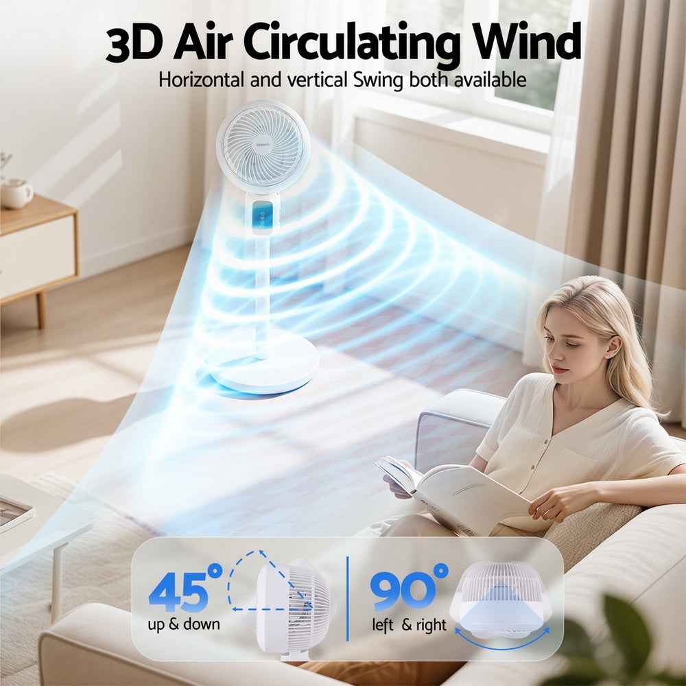 Devanti 3-Speed Pedestal Fan - Height Adjustable, Remote & 12H Timer