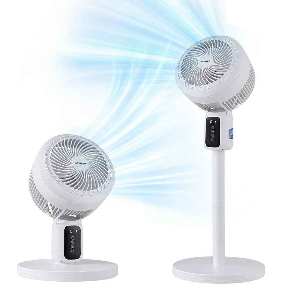 Devanti 3-Speed Pedestal Fan - Height Adjustable, Remote & 12H Timer