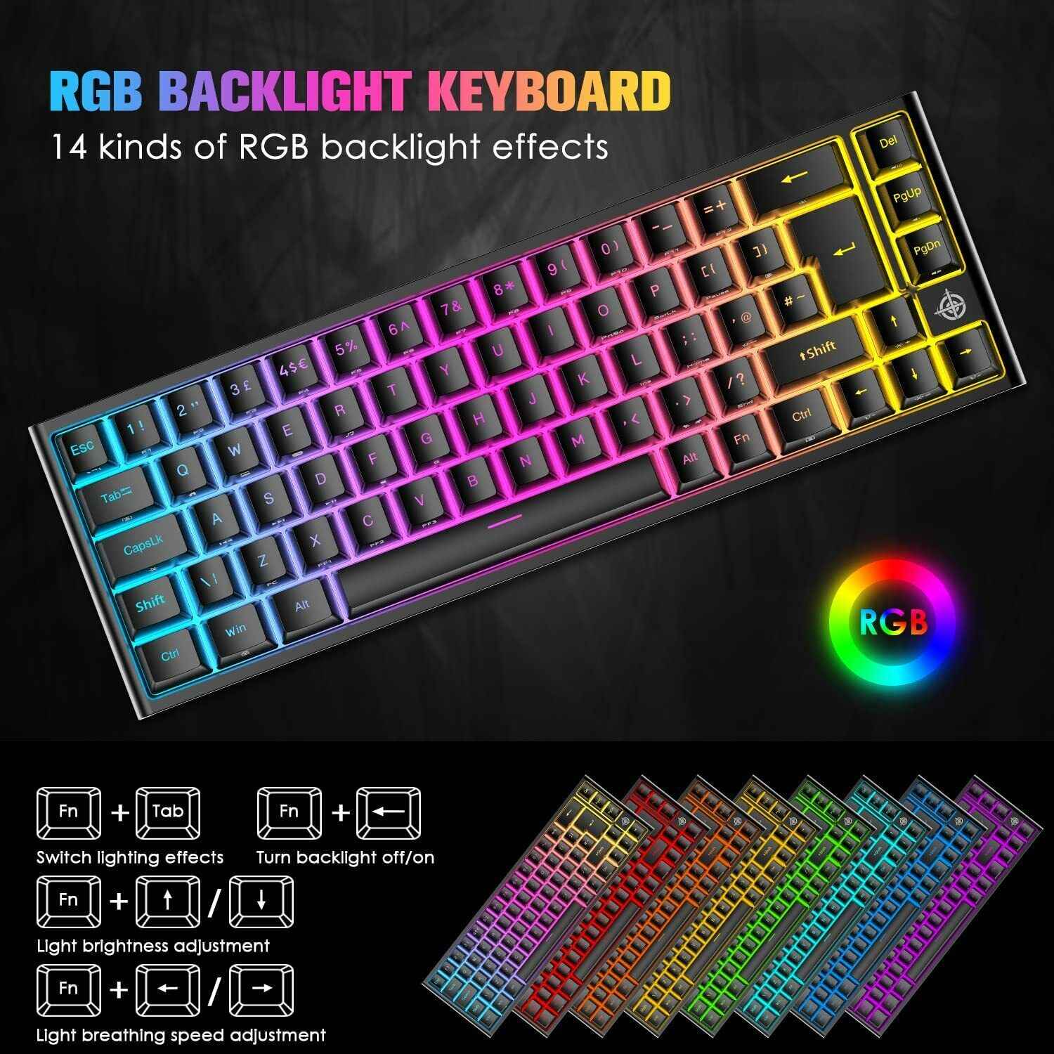 Black 67 Keys Mechanical Gaming Keyboard