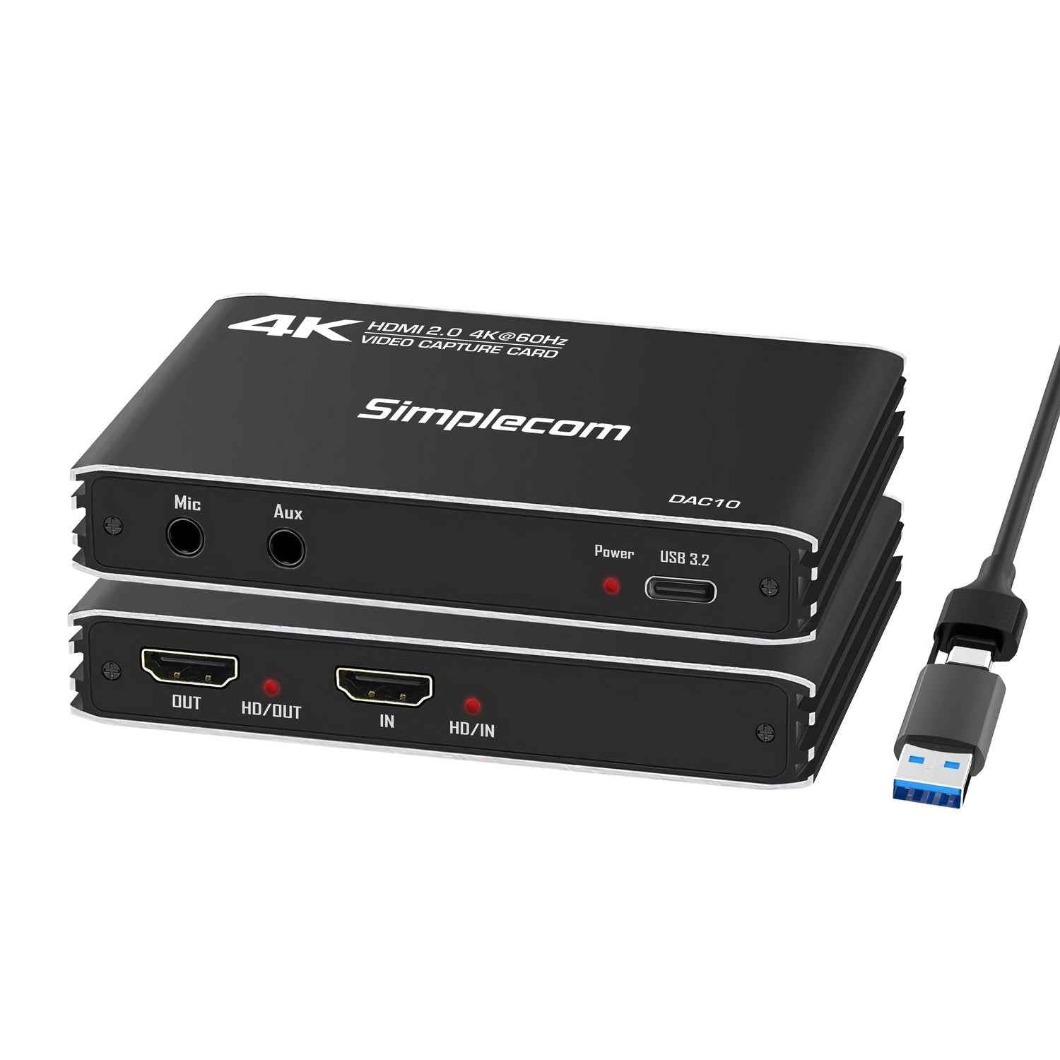 Simplecom DAC10 4K 60FPS HDMI to USB Video Capture Card