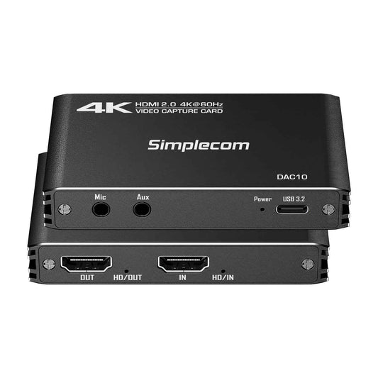 Simplecom DAC10 4K 60FPS HDMI to USB Video Capture Card