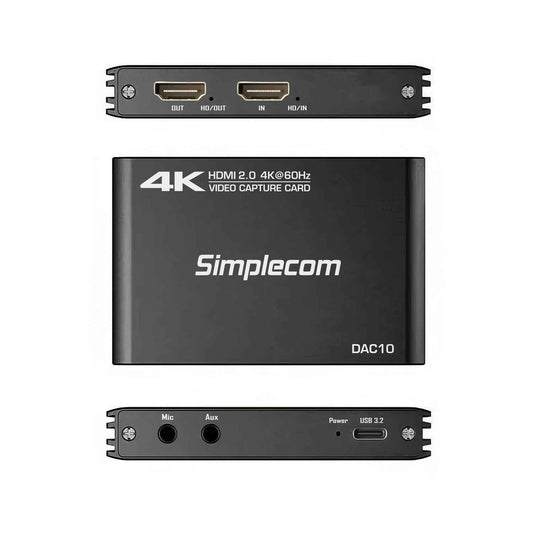 Simplecom DAC10 4K 60FPS HDMI to USB Video Capture Card