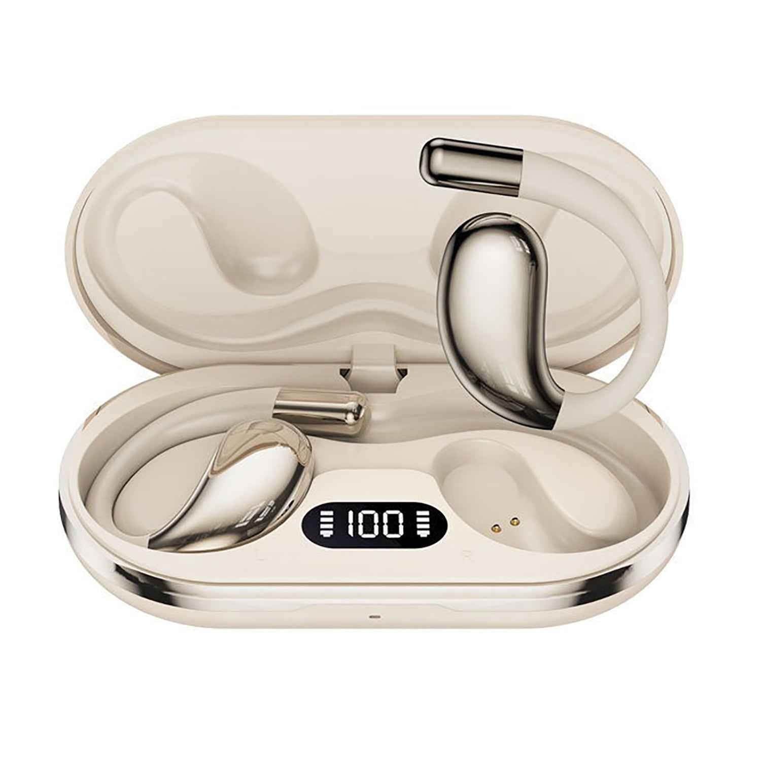 Open-Ear Wireless Ear hook Sports Headphones (Beige)