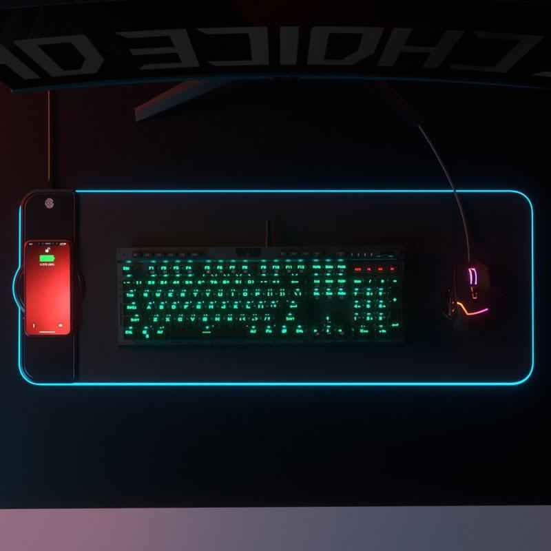 Wireless Charging Rgb Mouse Pad - Black
