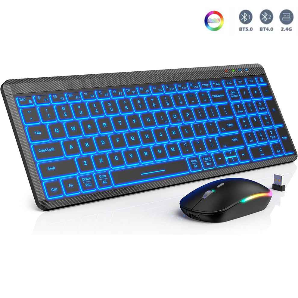 Sleek Backlit Bluetooth Keyboard & Mouse for All Your Devices