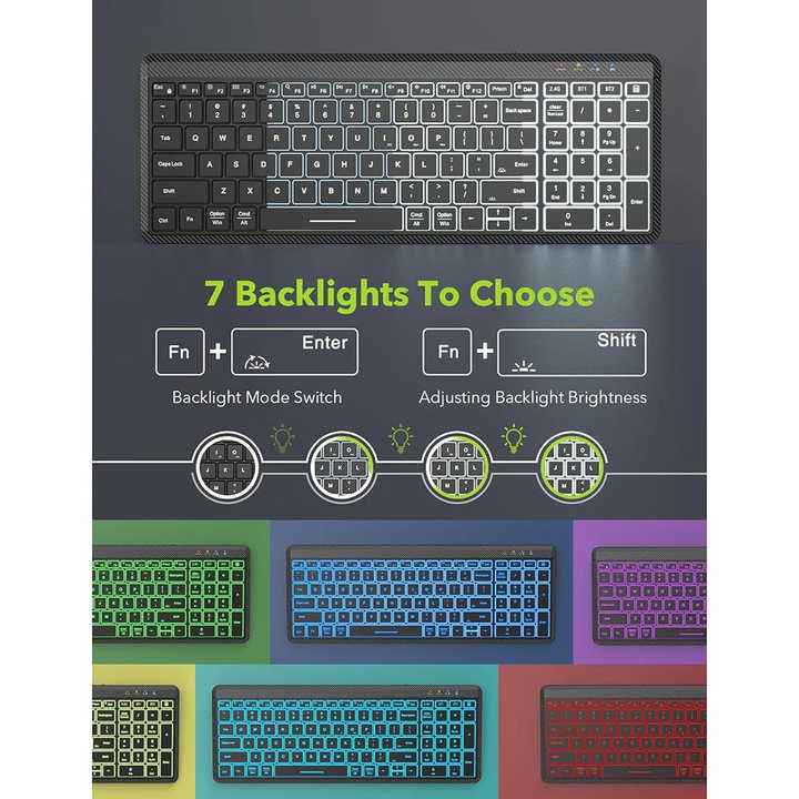 Sleek Backlit Bluetooth Keyboard & Mouse for All Your Devices