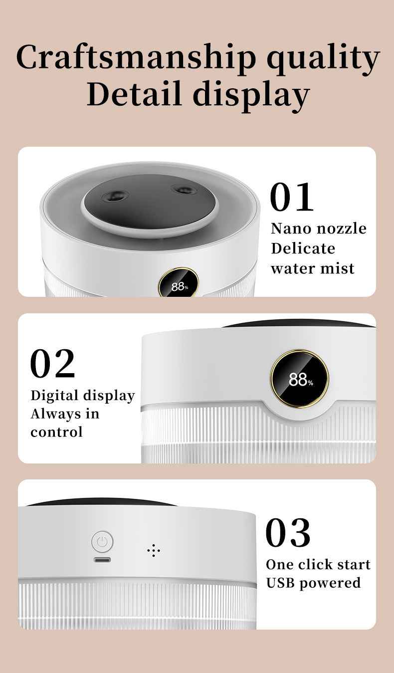 2L Silent Cool Mist Humidifier with LED Display