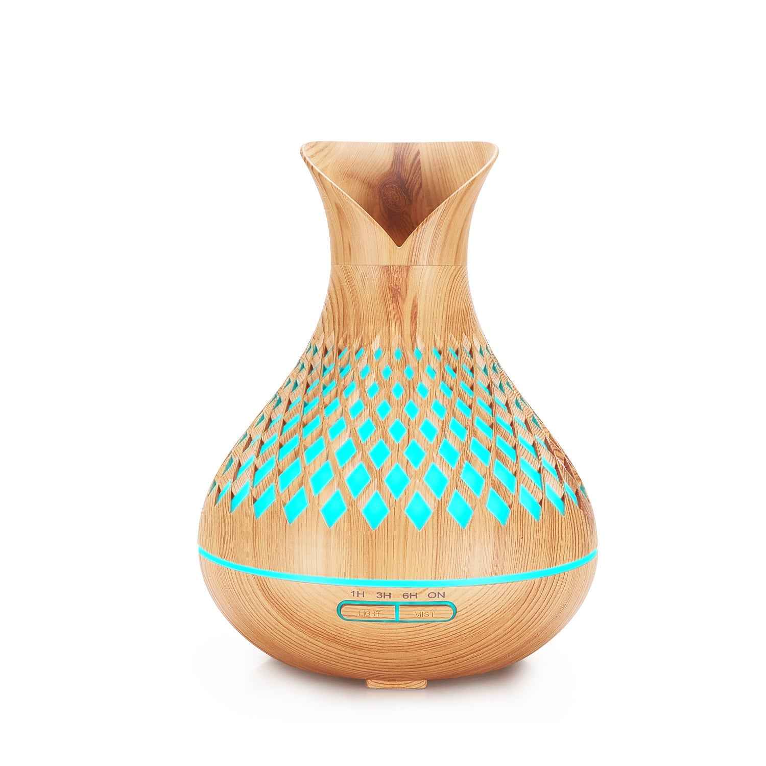 Lattice-Pattern Light Woodgrain Essential Oil Diffuser