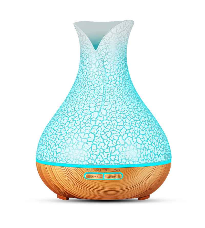 Wood-Grain Essential Oil Diffuser with Lattice Design