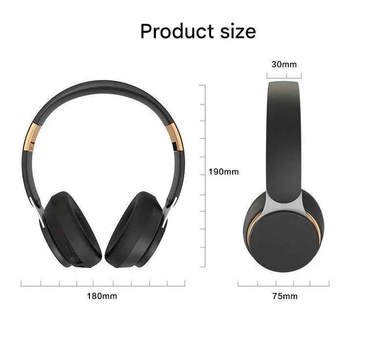 Wireless HiFi Deep Bass Headphones (Black)