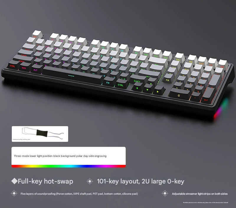 Tri-Mode Wireless Hot-Swappable RGB Mechanical Keyboard(Midnight on black) - TechTatic Frontier