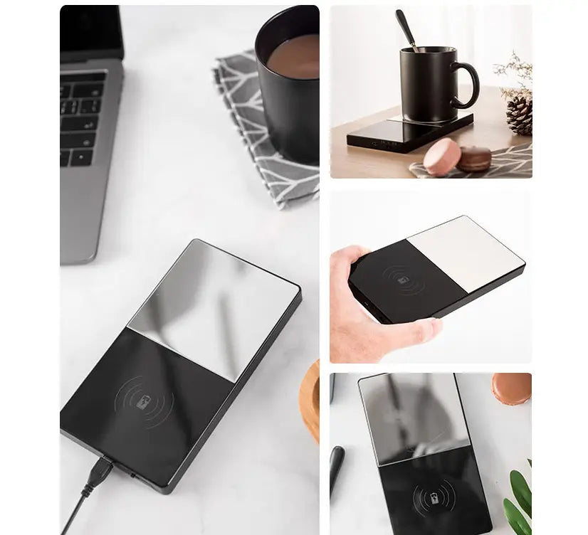 Keep Your Coffee Warm & Phone Charged: 2-in-1 Mug Warmer + Wireless Charger