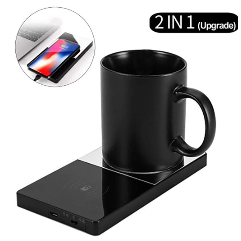 Keep Your Coffee Warm & Phone Charged: 2-in-1 Mug Warmer + Wireless Charger