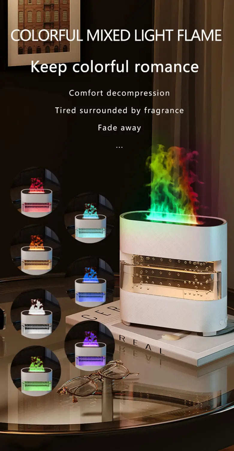 Realistic Flame and Rain Sound Humidifier