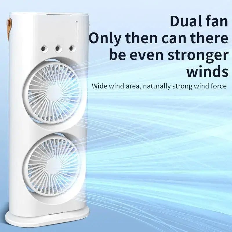 Double Mist & Cool Air Fan: Portable Air Cooler for Personal Comfort - TechTactic Frontier