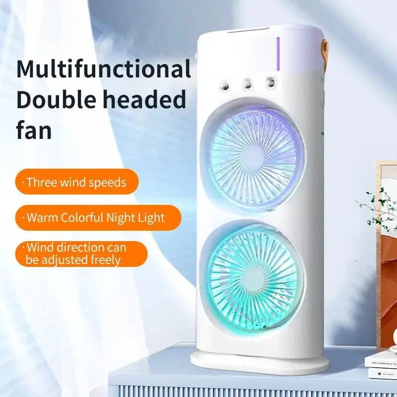 Double Mist & Cool Air Fan: Portable Air Cooler for Personal Comfort - TechTactic Frontier